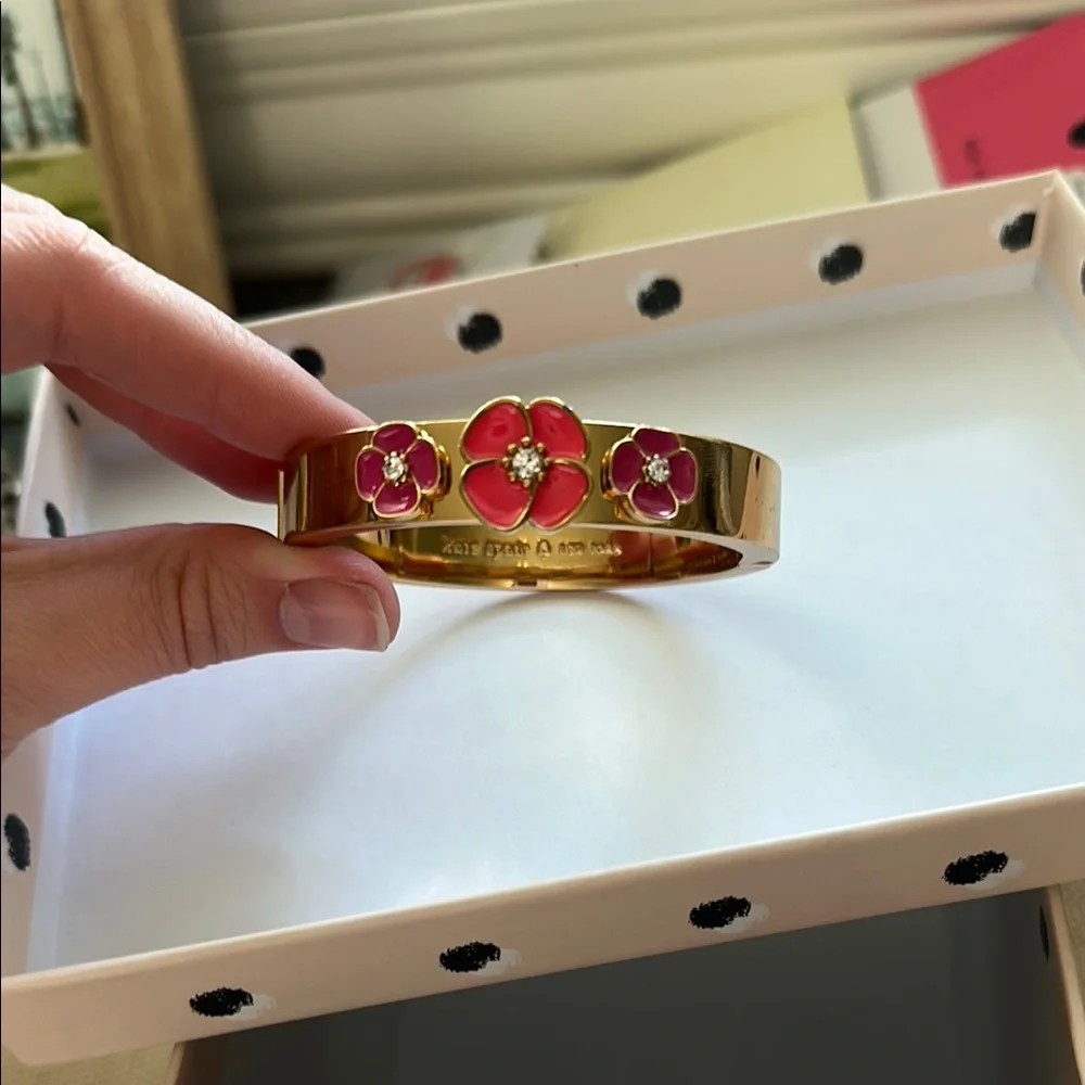 Kate Spade Gold and Pink Gemstone Bracelet - Picture 3 of 11